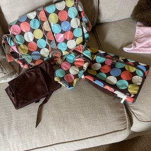 Diaper bag, and matching travel change mat